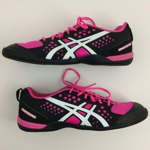 New Asics Womens Running Shoes Black & Pink NWOB